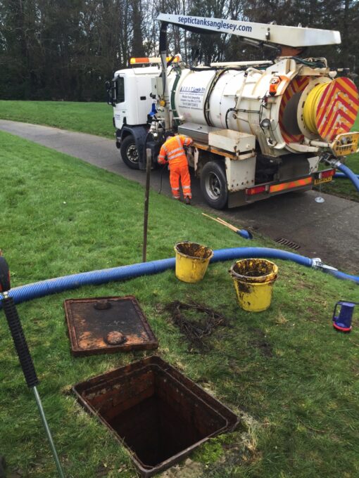 AE & AT Lewis tanker emptying a septic tank