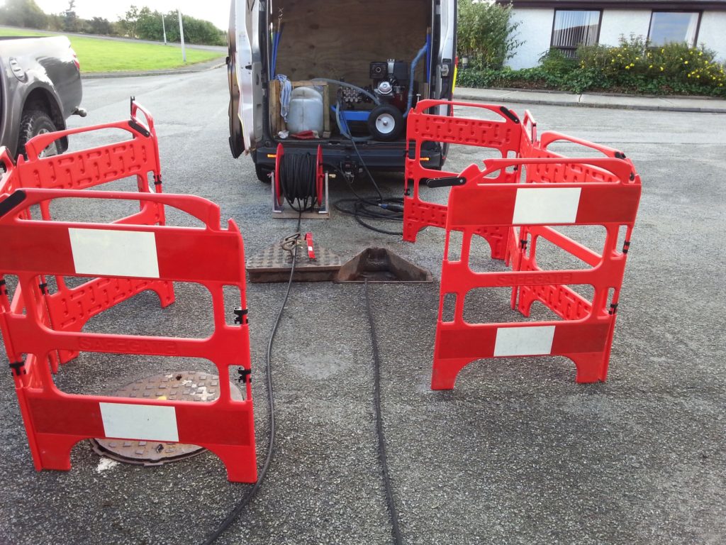 CCTV cable inserted in a drain to check for blockages