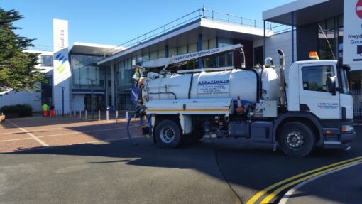 AE & AT Lewis tanker outside Coleg Llandrillo