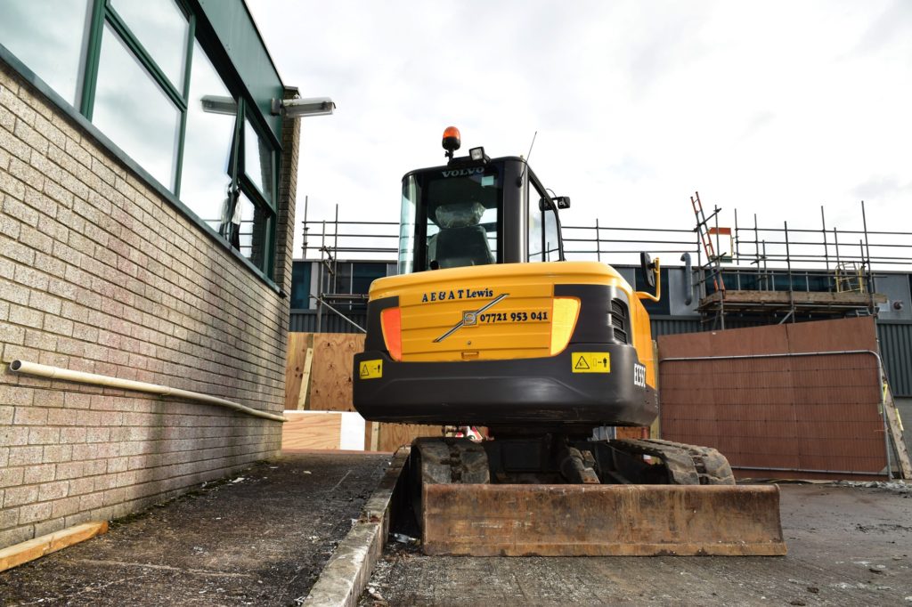 AE & AT Lewis mini excavator on site