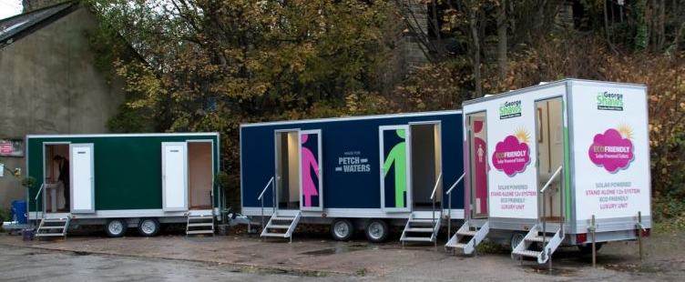 Three luxury portable toilet cabins